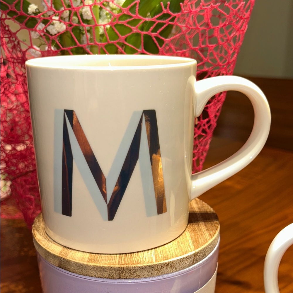 Monogrammed White Mug with Black Lettering - Picture 2 of 10